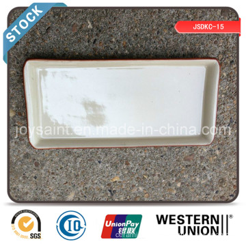 Excess Ceramic 10′′ Rectangle Plate (color edge) Stock for Sale